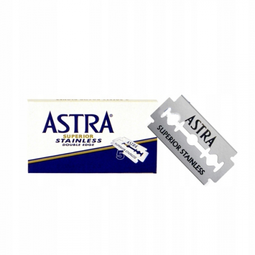 Лезвия для бритья классические двусторонние Astra Stainless (Чехия) 5шт. (20X5шт. =100 лезвий) на карте