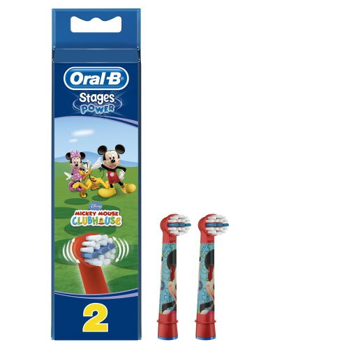 Насадки для ДЕТСКИХ электрических зубных щеток Oral-B Stages Kids Микки Mickey Mouse (2 шт) (для девочек и мальчиков)