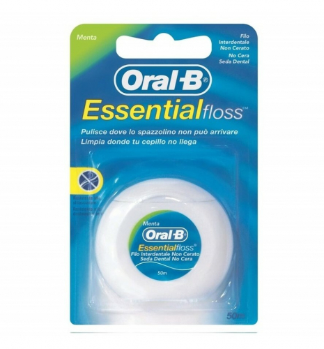 Нить зубная Oral-B Essential Floss Waxed Mint, вощеная, 50 м