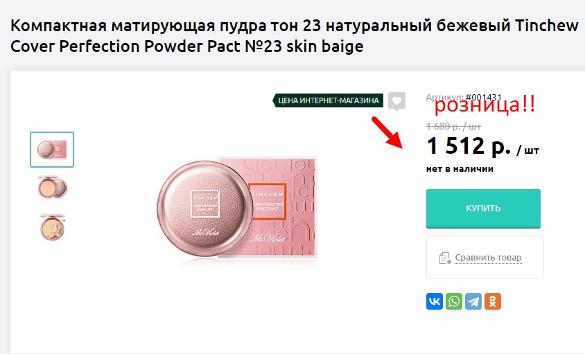 (Истекающий срок 03.2023) Tinchew Cover Perfection Powder Pact - Матирующая воздушная компактная пудра 20г