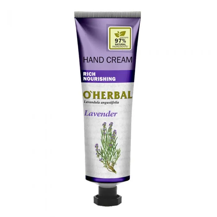 O`HERBAL HAND CREAM 30ml Обогащенный питательный крем для рук лаванда 30ml/36шт