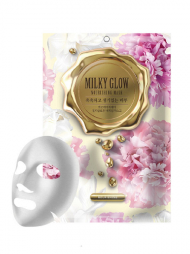 NO:HJ ПИТАТЕЛЬНАЯ МАСКА ДЛЯ ЛИЦА MILKY GLOW/10шт/50шт