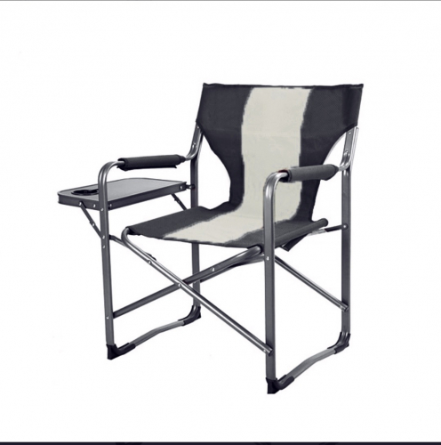 Кресло PREMIUM В90*Ш50*Г60,складное,с подлокот,столик,металл.,до 130 кг,цв. черный  РЖАВЧИНА(37-018)