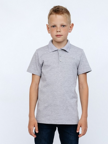 CWJB 63158-11 Рубашка-поло для мальчика,светло-серый меланж