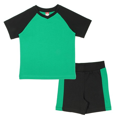 CAJ 9856 Комплект для мальчика (футболка, шорты), изумруд-черный