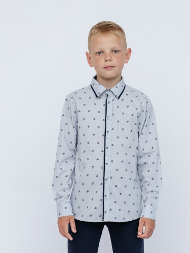 CWJB 63169-23 Рубашка для мальчика,серый