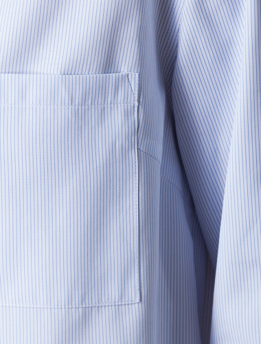 Блузка over-size в тонкую голубую полоску