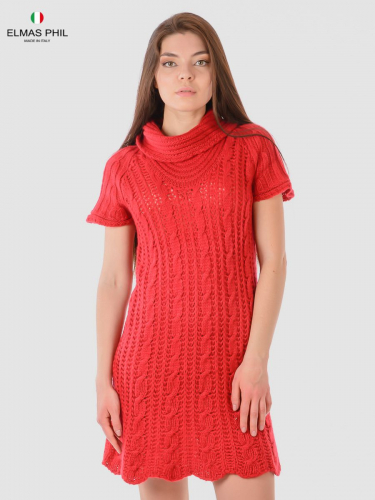 Красное вязаное платье мини - Jeans by Bessie