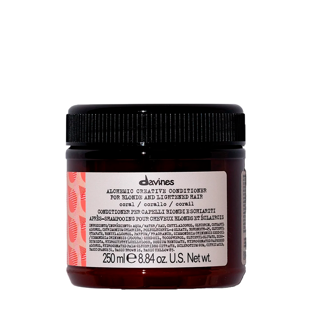 DAVINES Кондиционер оттеночный креативный для натуральных и окрашенных волос, коралл / Alchemic creativ conditioner Coral 250 мл