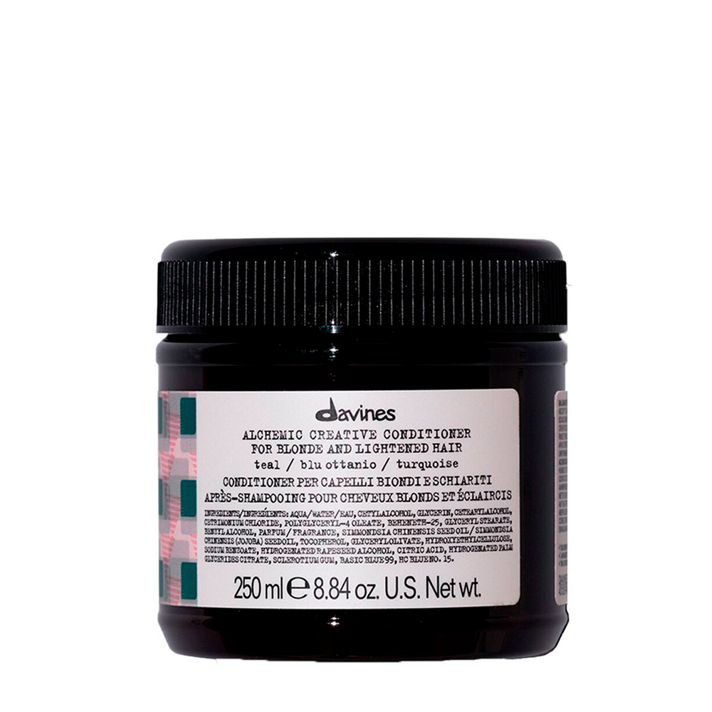 DAVINES Кондиционер оттеночный креативный для натуральных и окрашенных волос, морская волна / Alchemic creativ conditioner Teal blue 250 мл