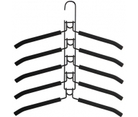 Вешалка-плечики трансформер, 5 плечиков, металл с покрытием, черные, BRABIX, 607474