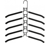 Вешалка-плечики трансформер, 5 плечиков, металл с покрытием, черные, BRABIX, 607474