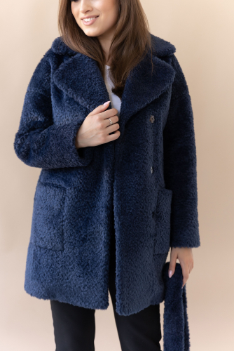 Пальто женское демисезонное 23700 (синий)