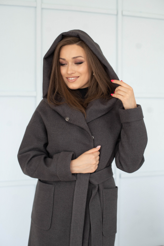 Пальто женское демисезонное 22950 (темно-серый)