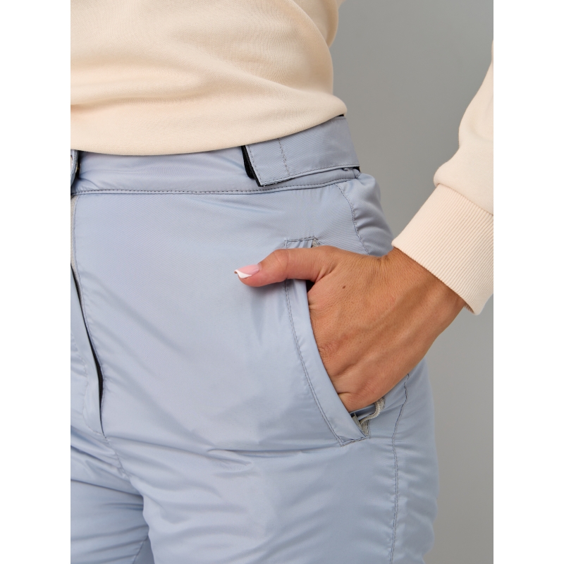 Утепленные женские брюки с высокой спинкой арт 115, цвет- светло серый