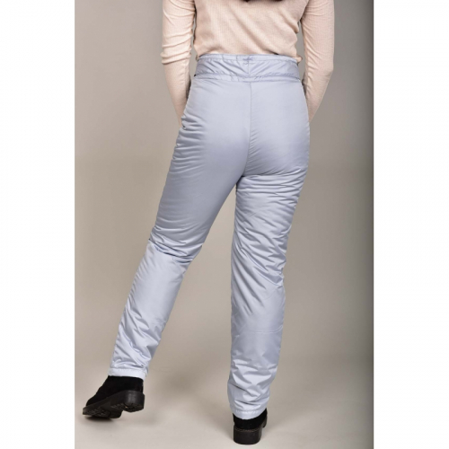 Утепленные женские брюки с высокой спинкой арт 115, цвет- светло серый