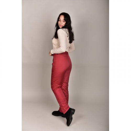 Утепленные женские брюки с высокой спинкой арт 115, цвет- красный