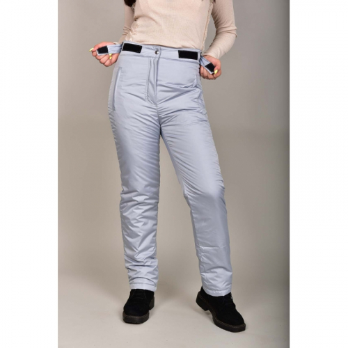 Утепленные женские брюки с высокой спинкой арт 115, цвет- светло серый