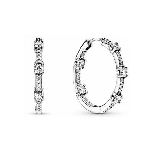 Sparkling Pavé Bars Hoop Earrings