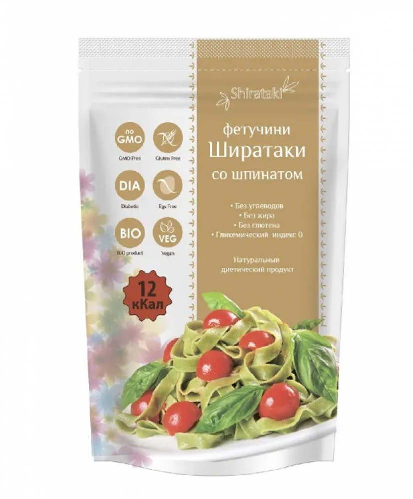SHIRATAKI Fettuccine with spinach Ширатаки фетучини со шпинатом 340г