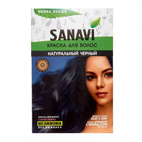 SANAVI Краска для волос Натуральный черный 75г