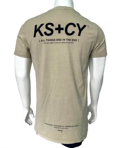 Светло-коричневая мужская футболка K S C Y  №522