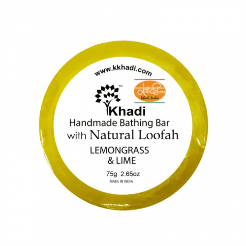 Мыло с мочалкой Lemongrass Lime Bathing Bar Soap Khadi (Лемонграсс Лайм Кхади) 75гр