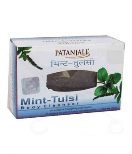Mint Tulsi Body Cleanser Soap Patanjali (Мыло Мята Тулси Патанджали) 75гр