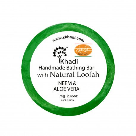 Мыло с мочалкой Neem Aloe Vera Bathing Bar Soap Khadi (Ним Алое Вера Кхади) 75гр