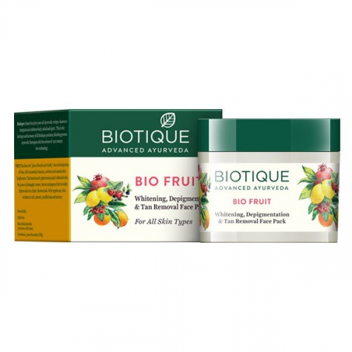 Bio Fruit Whitening & Depegmentation Face Pack Biotique (Маска для лица отбеливающая, против темных пятен Фрукты Биотик) 75гр