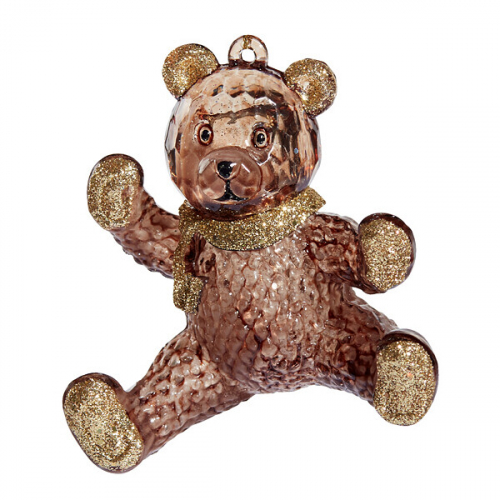 Медвежонок 3D коричневый с золотым декором 8х5х8 см