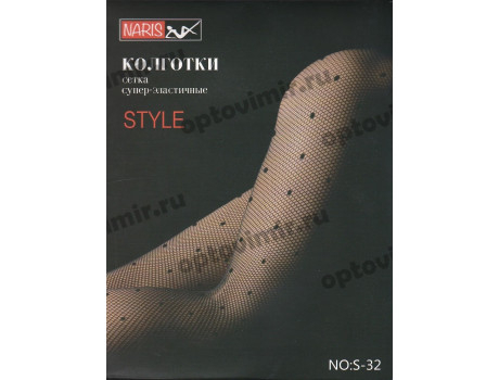 Колготки женские Naris Style в сеточку рис. горошек S32