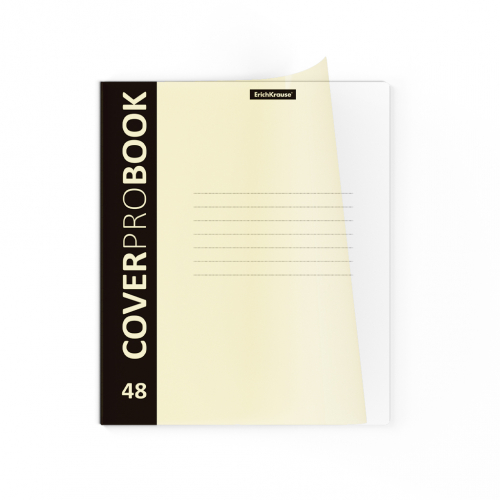 Тетрадь общая ученическая с пластиковой обложкой на скобе ErichKrause® CoverProBook Pastel, желтый, А5+, 48 листов, клетка