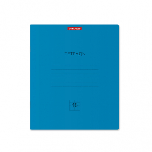 Тетрадь общая ученическая ErichKrause® Классика Neon голубая, 48 листов, клетка