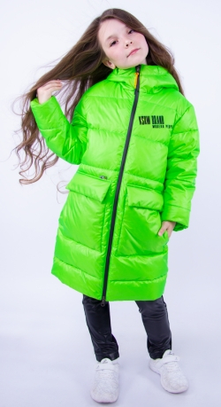 12П34 ВЕСНА Пальто для девочек, зеленый