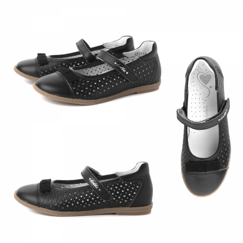 30001/3-КП-01 (черный) Туфли школьные ТОТТА оптом (нат. кожа), размеры 31-36
