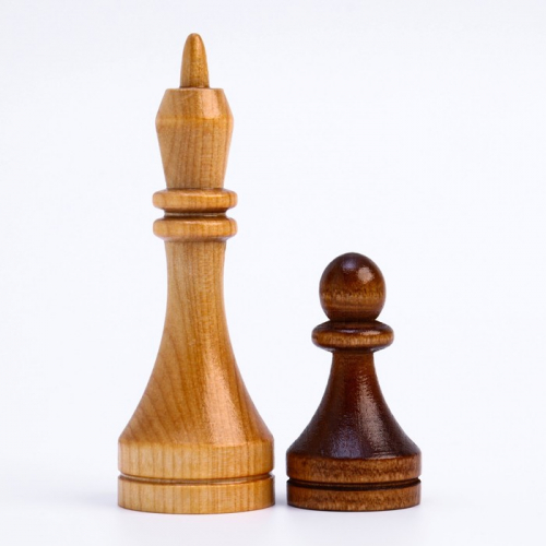 Шахматные фигуры турнирные, дерево, король 10.5 см, d-3.5, пешка 5.6 см, d-3 см
