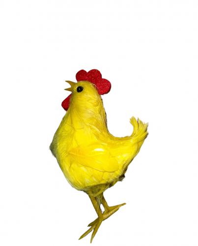Курица с желтыми перьями 12 см