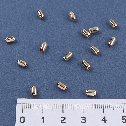 Трубочки разделители родиевое покрытие 6 мм 20 шт золото