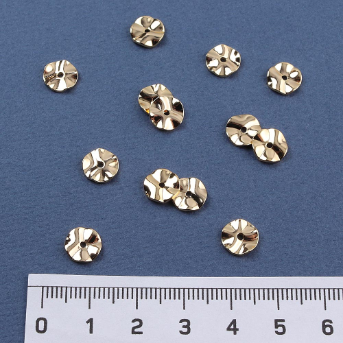 Разделитель родиевое покрытие круг 10 мм 20 шт золото