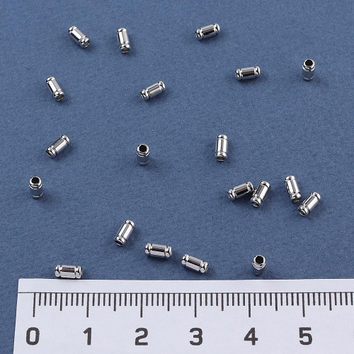 Трубочки разделители родиевое покрытие 5 мм 20 шт серебро Korea