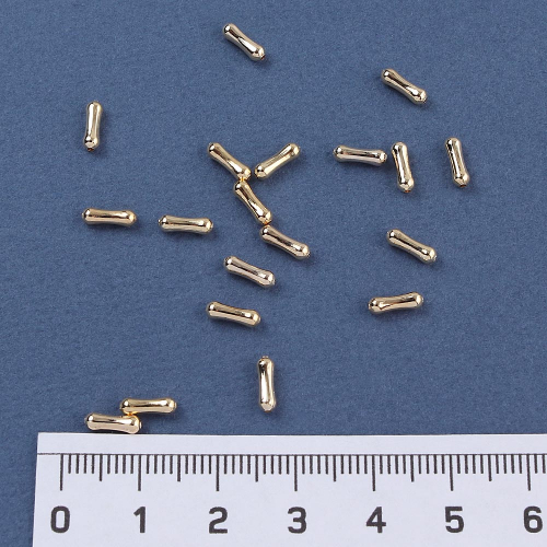 Трубочки разделители родиевое покрытие 7 мм 20 шт золото Korea