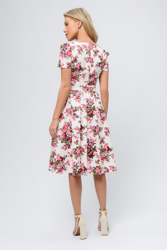 Платье 1001 DRESS #781289Белый (цветочный принт)
