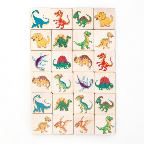 Мемори «Динозавры» 24 деревянных элемента
