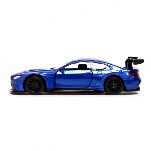 Машина металлическая BMW M6 GT3, 1:44, инерция, открываются двери, цвет синий