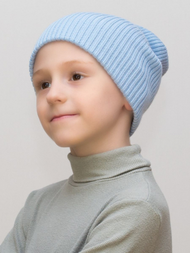 Шапка для мальчика весна-осень Ниса (Цвет серо-голубой), размер 52-56, шерсть 50%