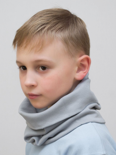 Снуд воротник хлопковый для мальчика (Цвет светло-серый), Один размер, хлопок 95%