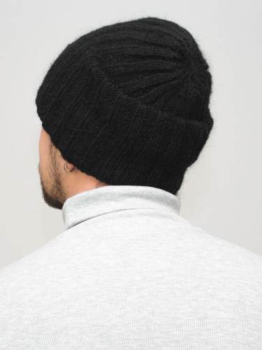Комплект зимний мужской шапка+снуд Жасмин (Цвет черный), размер 56-58, шерсть 50% , мохер 30%