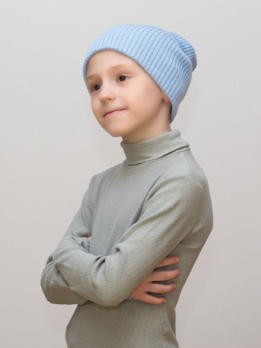 Шапка для мальчика весна-осень Ниса (Цвет серо-голубой), размер 52-56, шерсть 50%