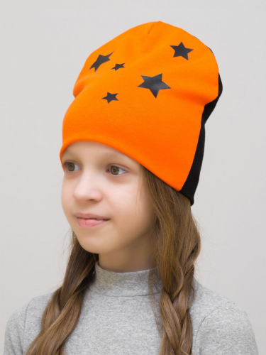Шапка для девочки Double Stars (Цвет оранжевый), размер 52-54, хлопок 95%